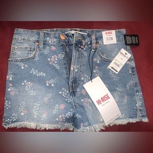 High-Rise Floral print Denim shorts size: 7/28